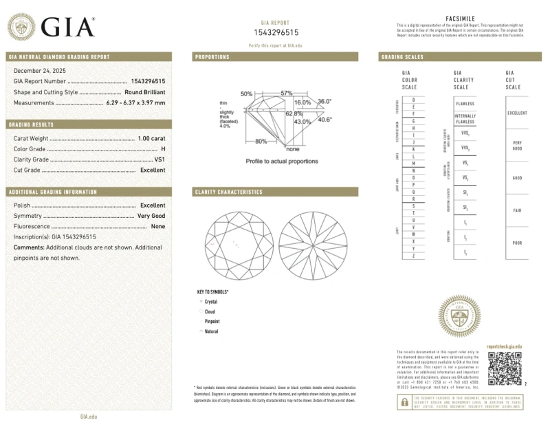 Earrings without a brand ROUND DIAMOND 1.00-1.00 CT H/VS1 EARRINGS (GIA) 2215-nn1.00-1.00 H/VS1 3