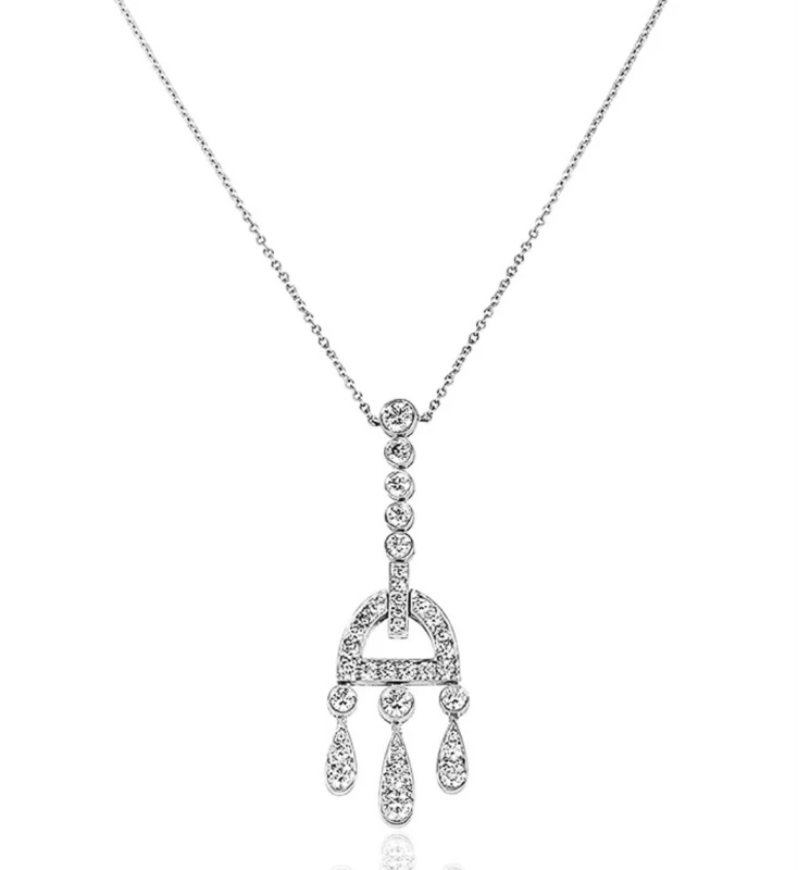 Tiffany & Co DIAMOND LEGACY JAZZ BUCKLE PENDANT TP1.46 1