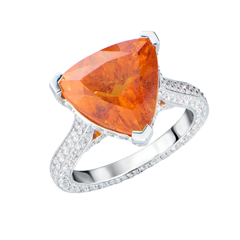 NATURALE SPESSARTITE GARNET 8.00 CT RING (SIZE 51)