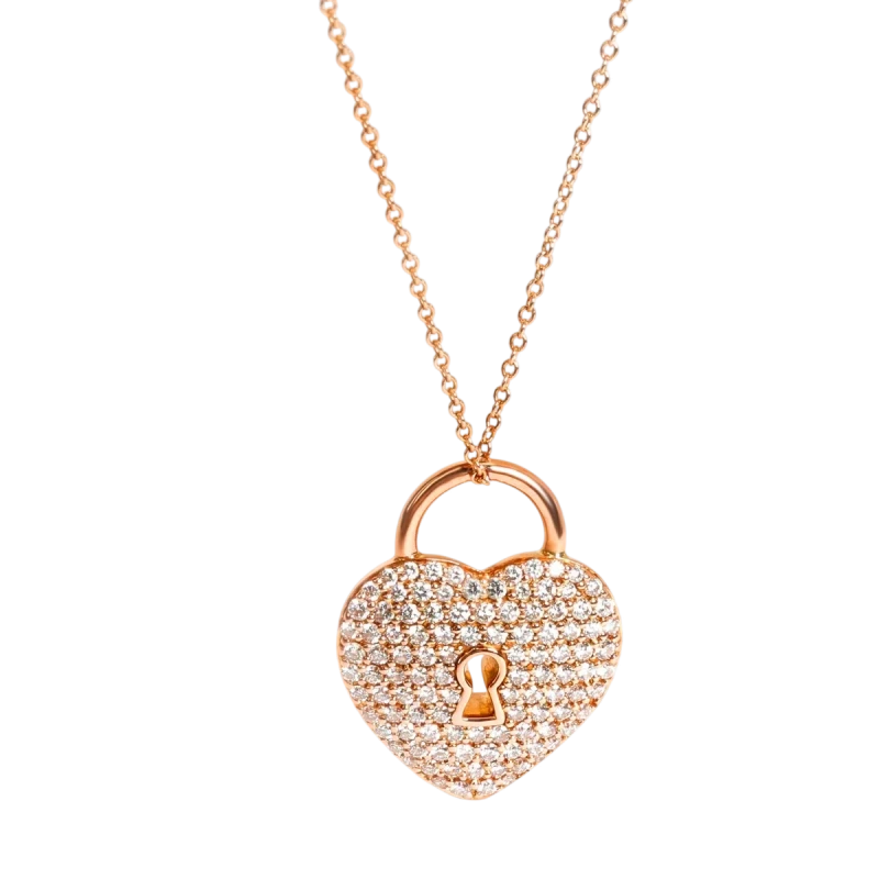 DIAMOND HEART LOCK PENDANT
