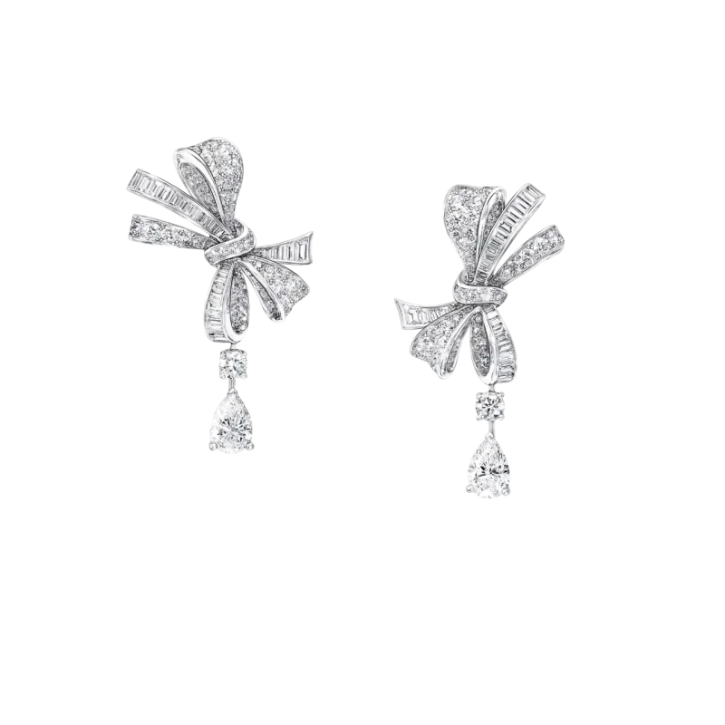 Tilda's Bow Classic Diamond Drop Earrings