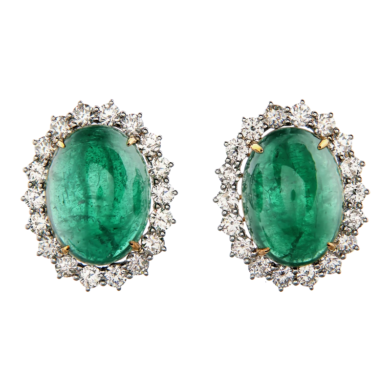 Earrings without a brand EMERALD AND DIAMOND SET nnES 2
