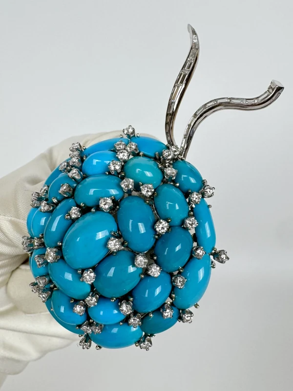 Earrings without a brand Turquoise stone Brooch 78523 3