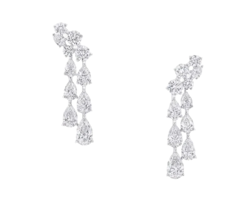 PEAR AND ROUND DIAMONDS 5.43 CT EARRINGS (GIA)