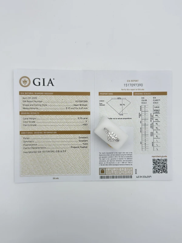 GRAFF Icon Heart Shape Diamond 0.70 ct F/VVS1 Engagement Ring (GIA) RGR619 4