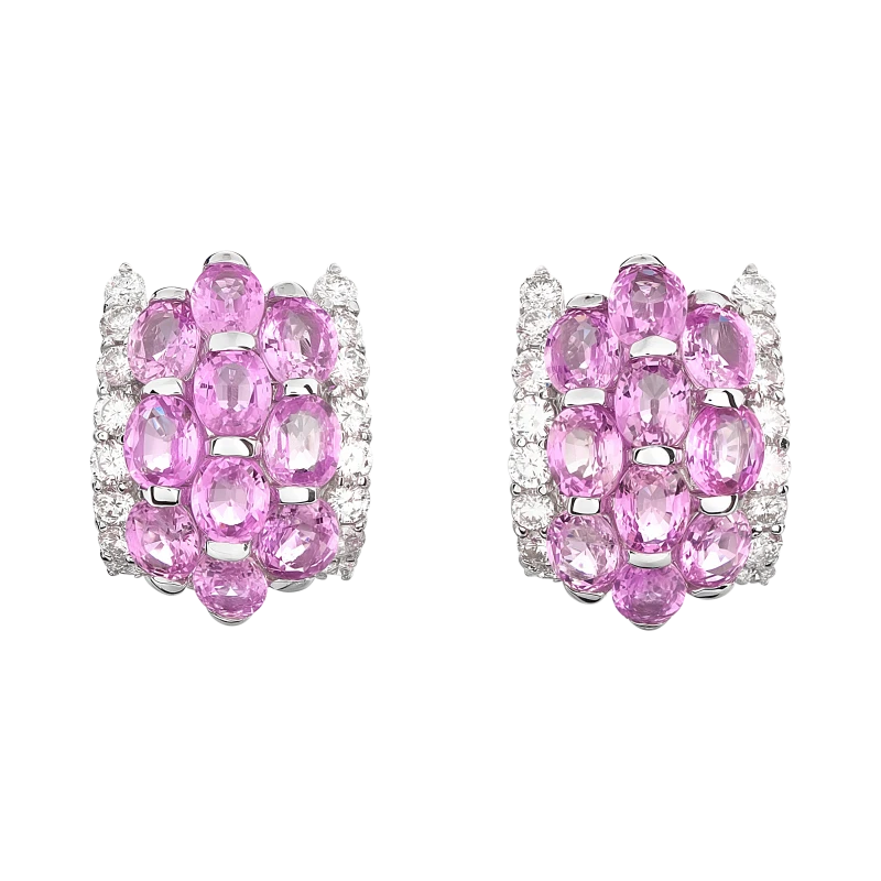 PINK SAPPHIRE AND DIAMONDS EARRINGS