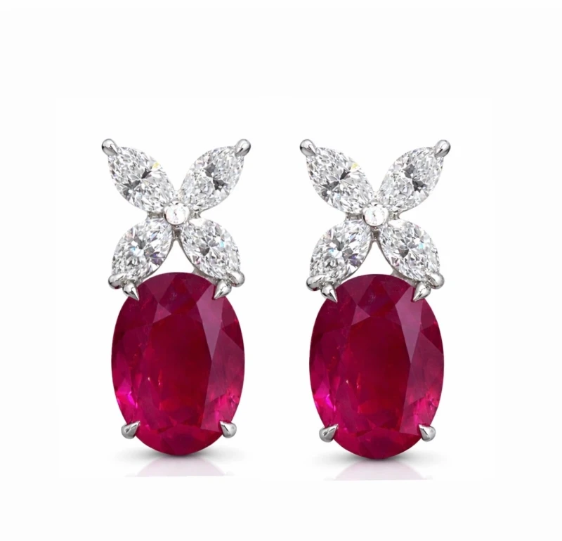 VICTORIA DIAMOND AND RUBY EARRINGS