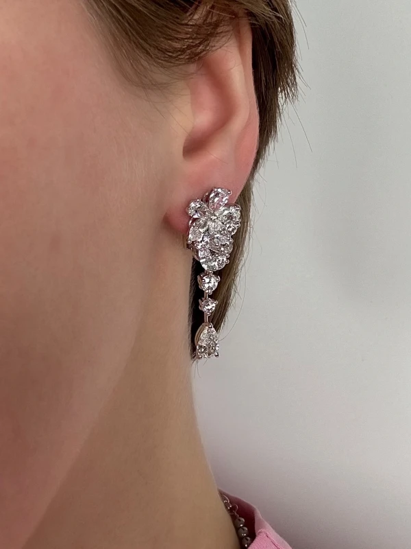 Graff Carissa Single Flower Earrings 10.02 CT RGE1094 5