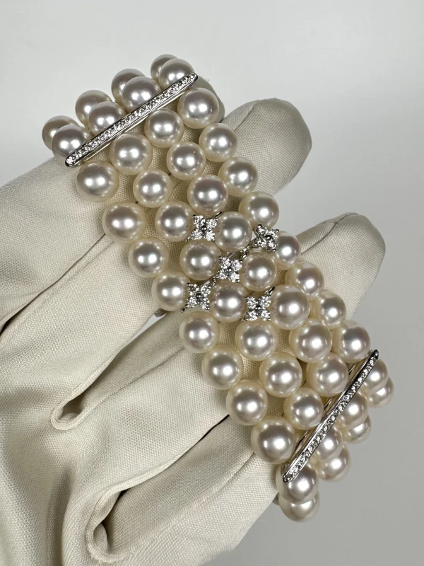 No name PEARL & DIAMOND SET 17.5-18.0 6