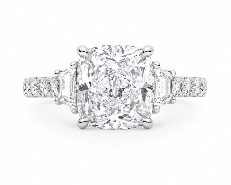 CUSHION DIAMOND 5.06 CT H/VS1 RING (GIA)