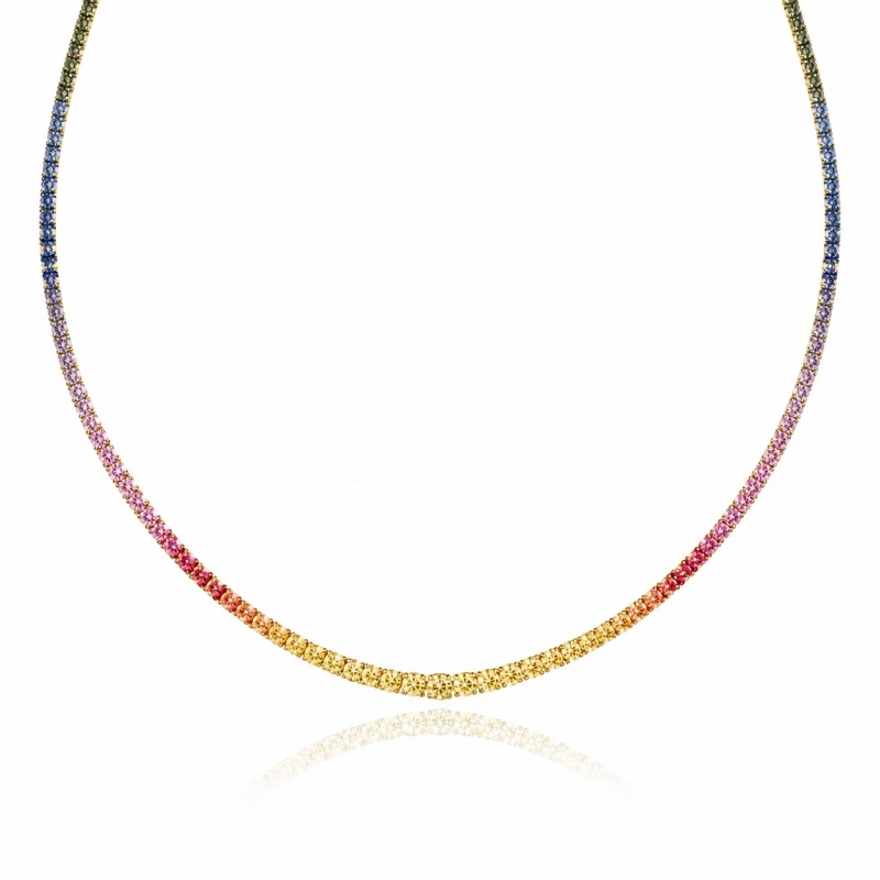 MULTICOLOR SAPPHIRE 21.68 CT NECKLACE (SIZE 40)