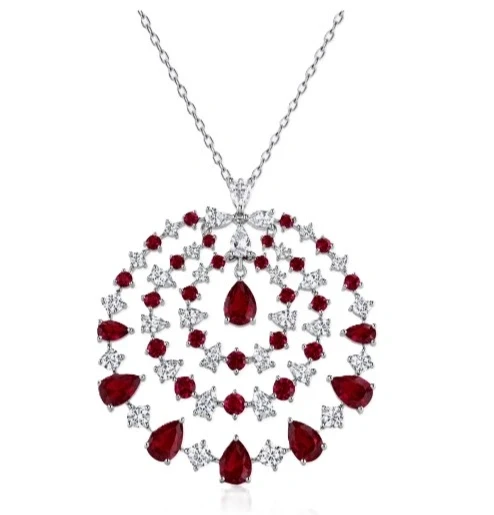 DIAMOND & RUBY CELESTIAL PENDANT