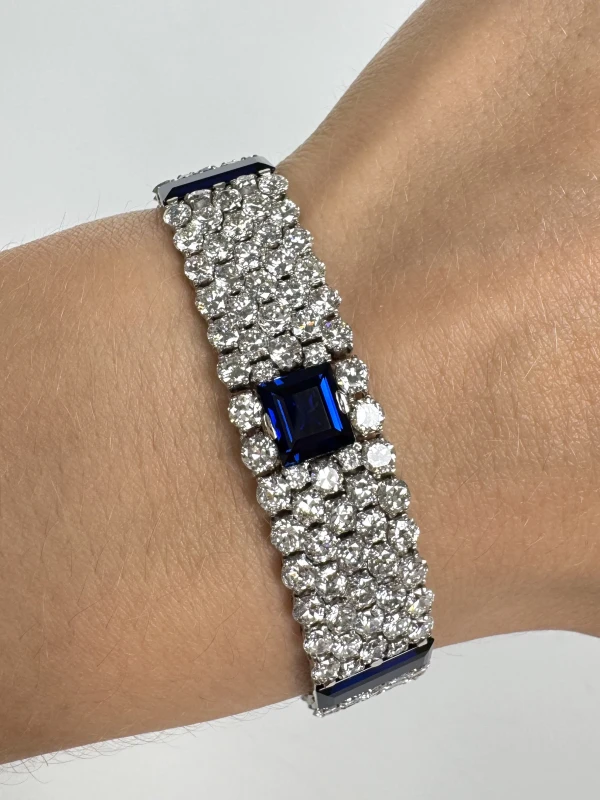 Earrings without a brand ART DECO DIAMOND&SAPPHIRE BRACELET (SIZE 17) NNA.D 5