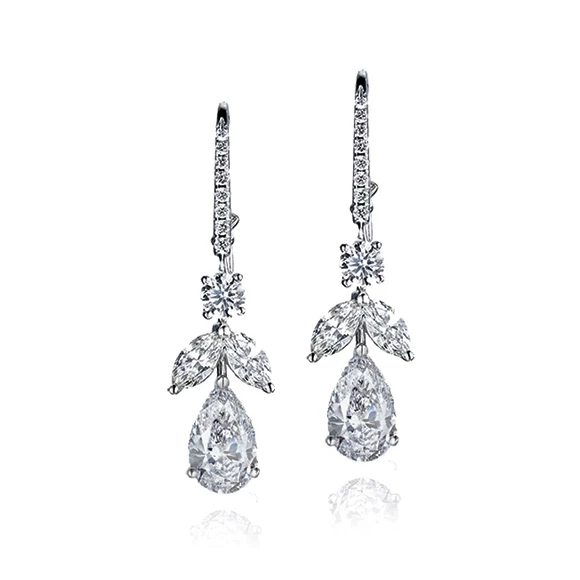 FRENCH WIRES EARRINGS 1.06 CT E/VS2 - 1.04 CT E/VS2
