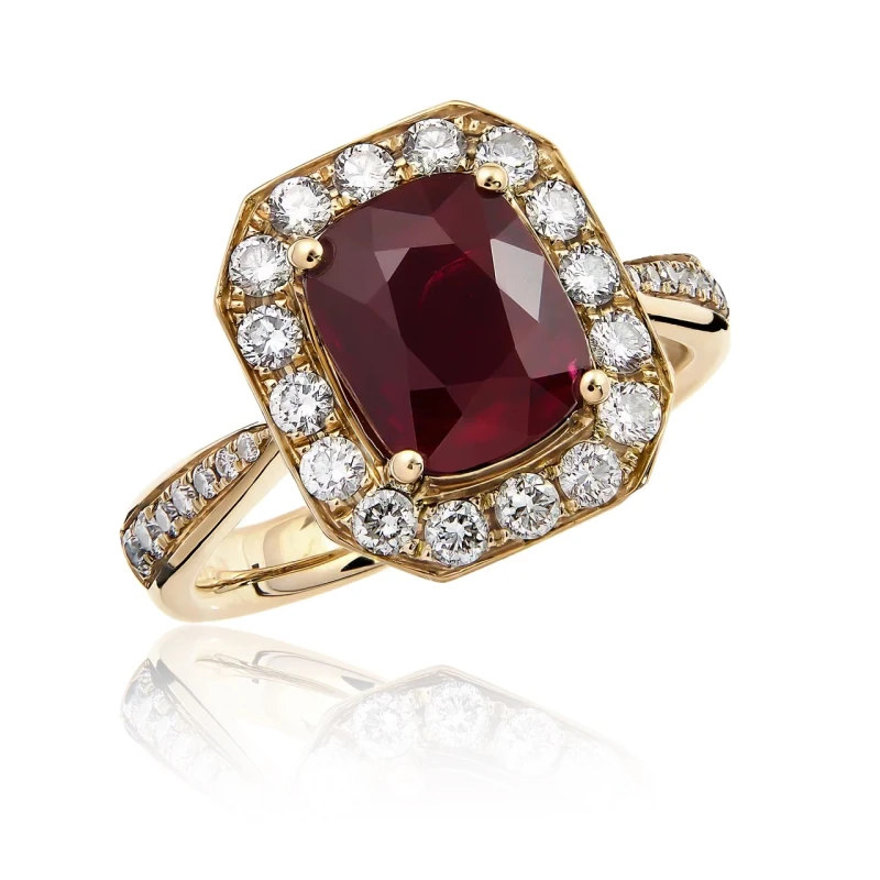 CUSHION RUBY 3.03 CT RING (SIZE 53)