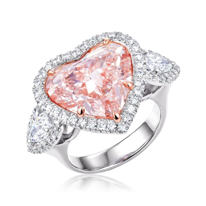 HEART DIAMOND 8.36 CT FANCY INTENCE PINK/VVS2 RING (SIZE 52) GIA
