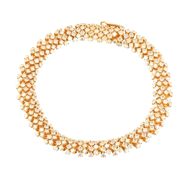 DeRosa ROUND DIAMOND BRACELET 14.16 CT FANCY ORANGE YELLOW VVS-VS (SIZE 16.5) B26191416B 1