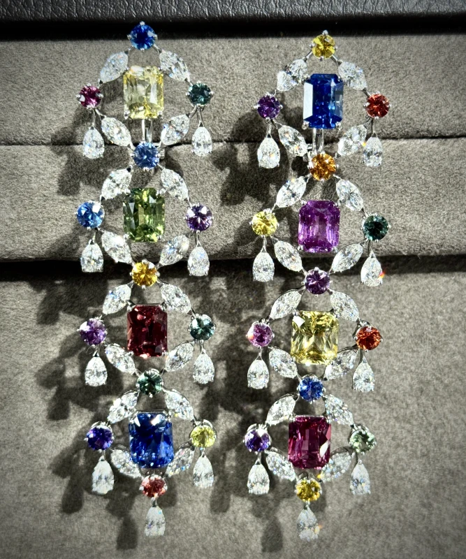 No name MULTI COLOR GEMSTONES EARRINGS ORLOV CLASSIC EARRINGS 2