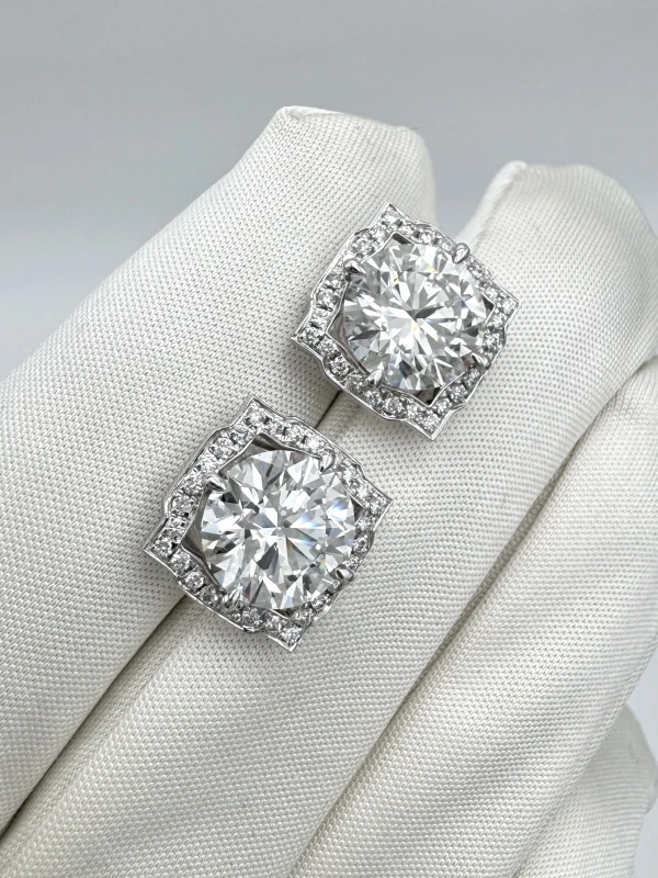 No name DIAMOND 3.03 - 3.02 CT E/VS2 EARRINGS (GIA) NN3.03-3.02E/VS2 5