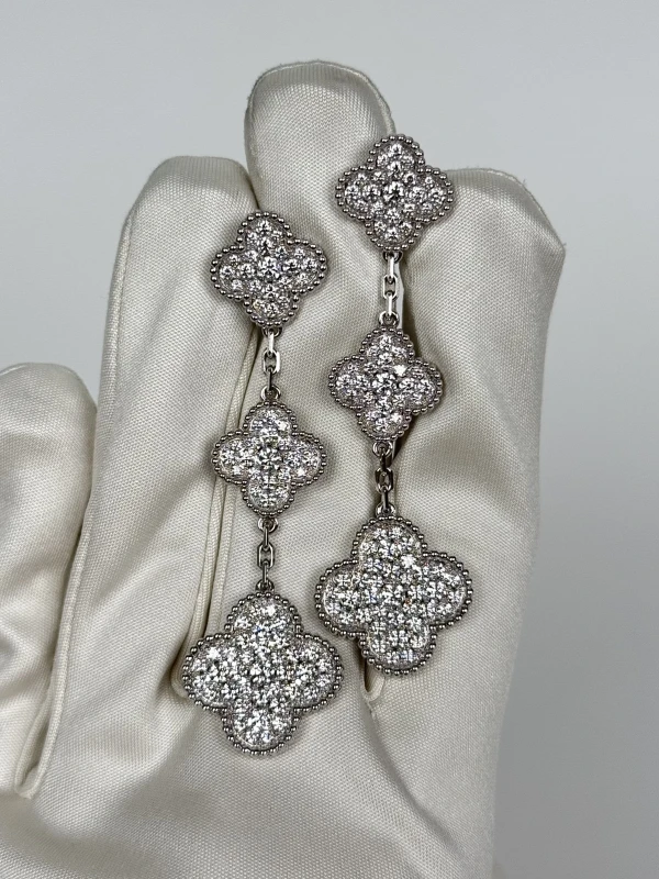 Van Cleef & Arpels MAGIC ALHAMBRA DIAMOND EARRINGS VCARN9MR00 3
