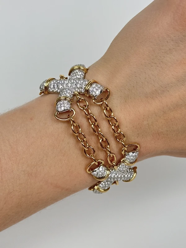 Tiffany & Co X Link Bracelet in Platinum and Yellow Gold 60161703 5