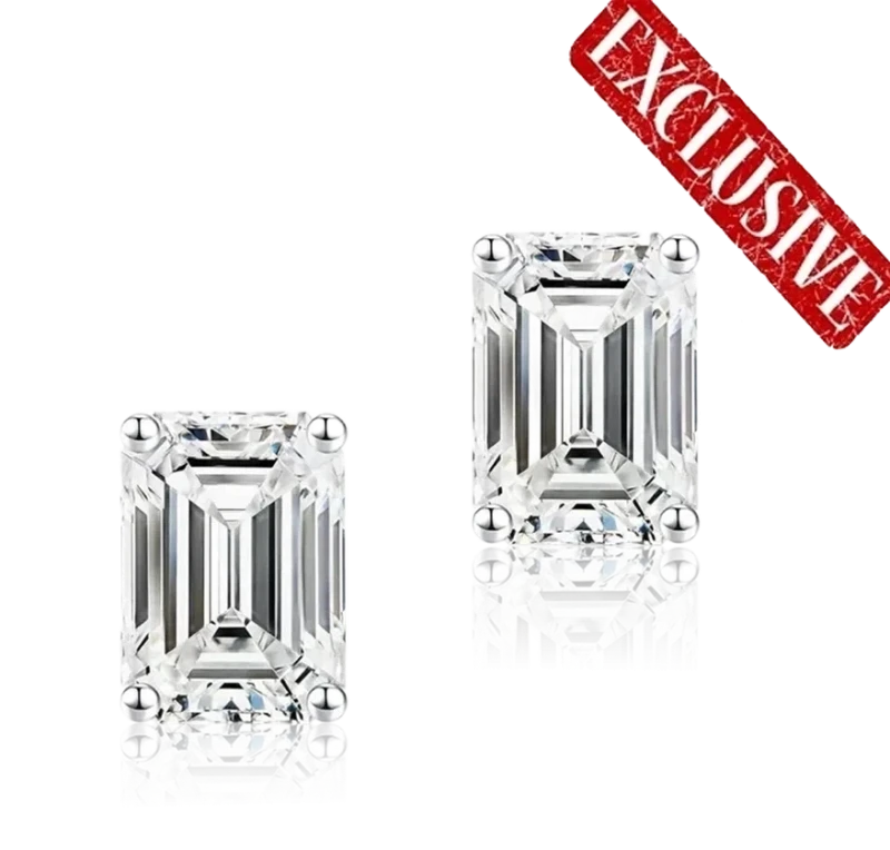 EMERALD DIAMOND 8.27 - 8.06 CT G/VVS2 EARRINGS (GIA)