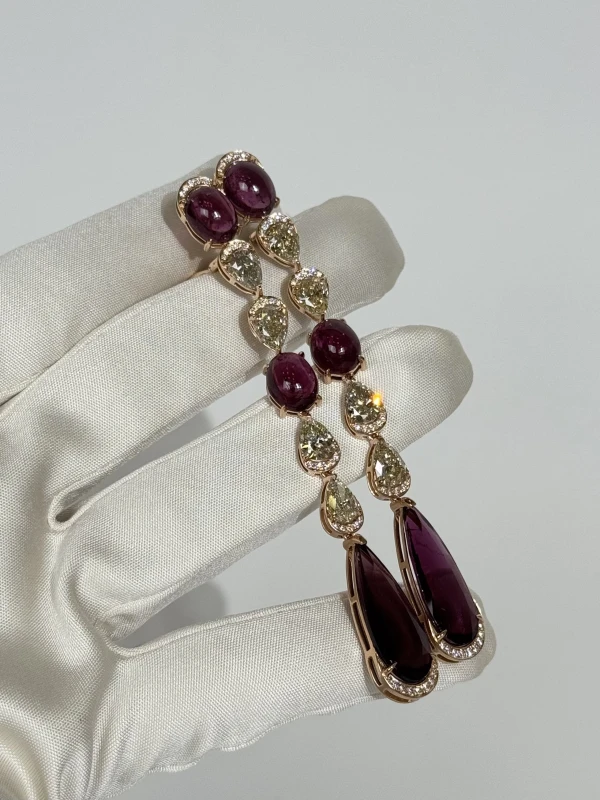 YANUSH GIOIELLI СЕРЬГИ С ТУРМАЛИНОМ И БРИЛЛИАНТАМИ YE50345PTUP 4