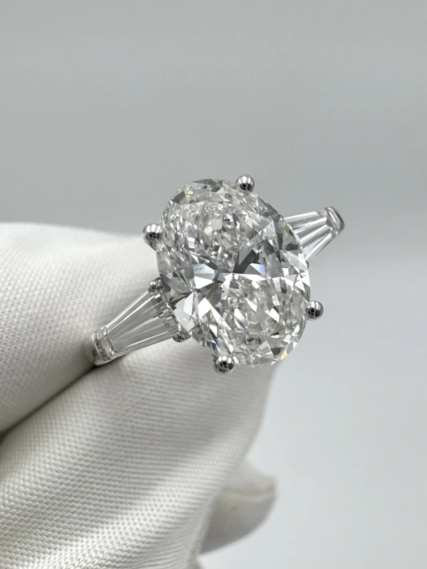 Earrings without a brand OVAL DIAMOND 3.00 CT F/VS2 RING (SIZE 51) GIA nn3.00ct f/vs2 4