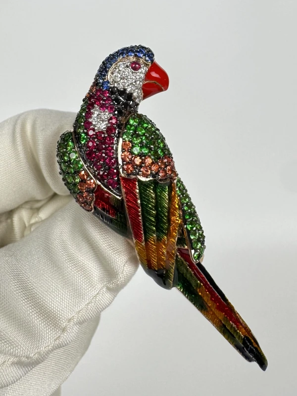 RalfDiamonds Parrot pendant-brooch RD0308 3