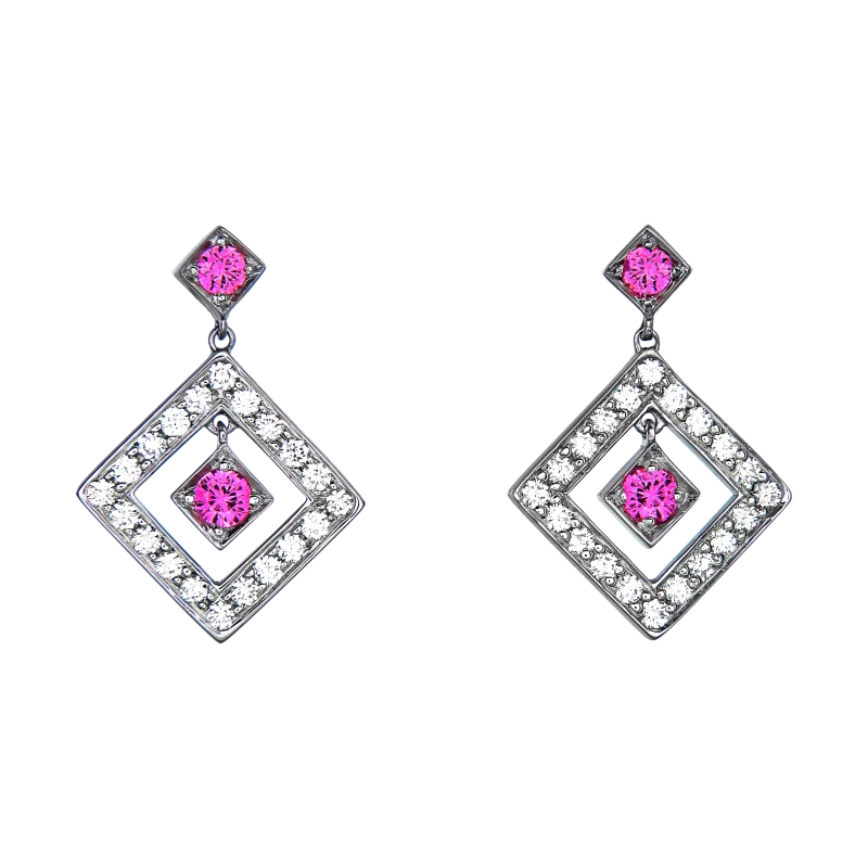 Tiffany & Co PINK SAPPHIRE&DIAMONDS EARRINGS TFCO1 1