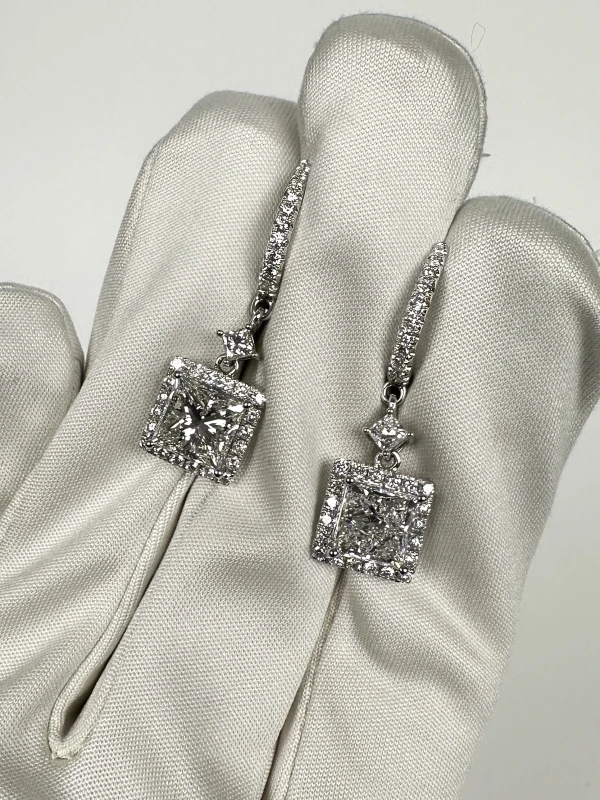 СЕРЬГИ NO NAME PRINCESS DIAMOND 2.51 - 2.51 CT F-H/VS2-VS1 EARRINGS (GIA) NN2.51-2.51ct F-H/VS2-VS1 GIA 4