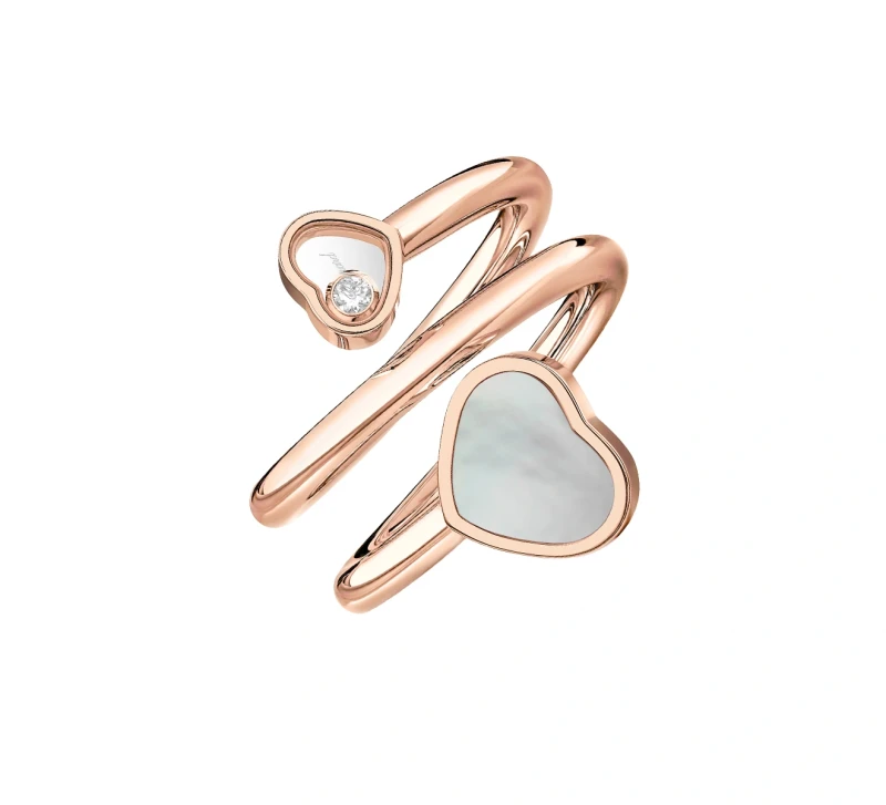 HAPPY HEARTS RING, MOTHER OF PEARL RING (SIZE 58)