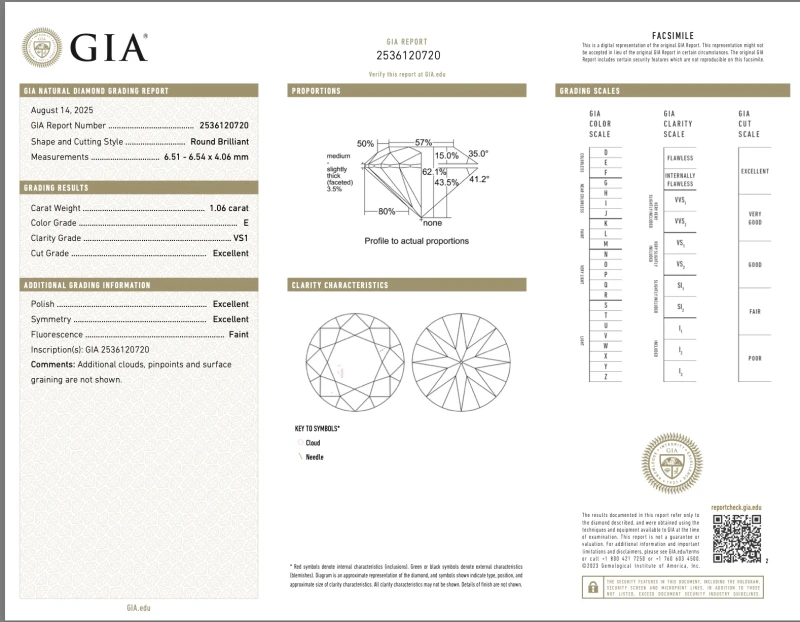 No name ROUND DIAMOND 1.06-1.06 CT E/VVS2-VS1 EARRINGS (GIA) EXEXEX NN 1.06-1.06 CT E/VVS2-VS1 2