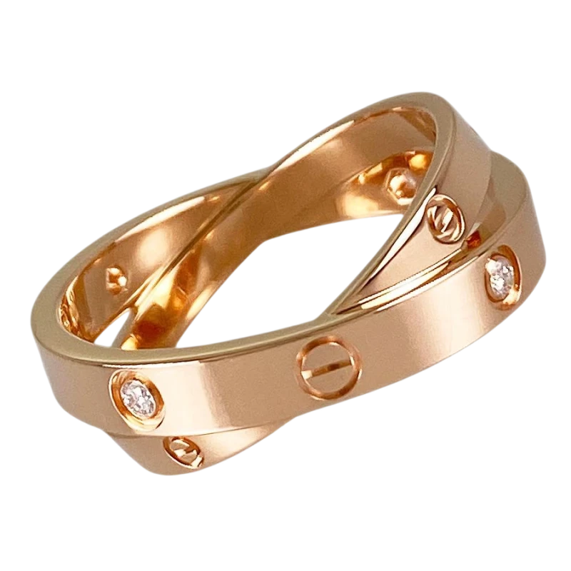 Cartier DOUBLE LOVE ROSE GOLD 6 DIAMONDS (SIZE 54) CLRRG 1