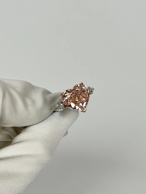 Earrings without a brand DIAMOND 10.36 CT FANCY ORANGY PINK (TREATED) RING (GIA) NN10.36CT FOP/VS2 3