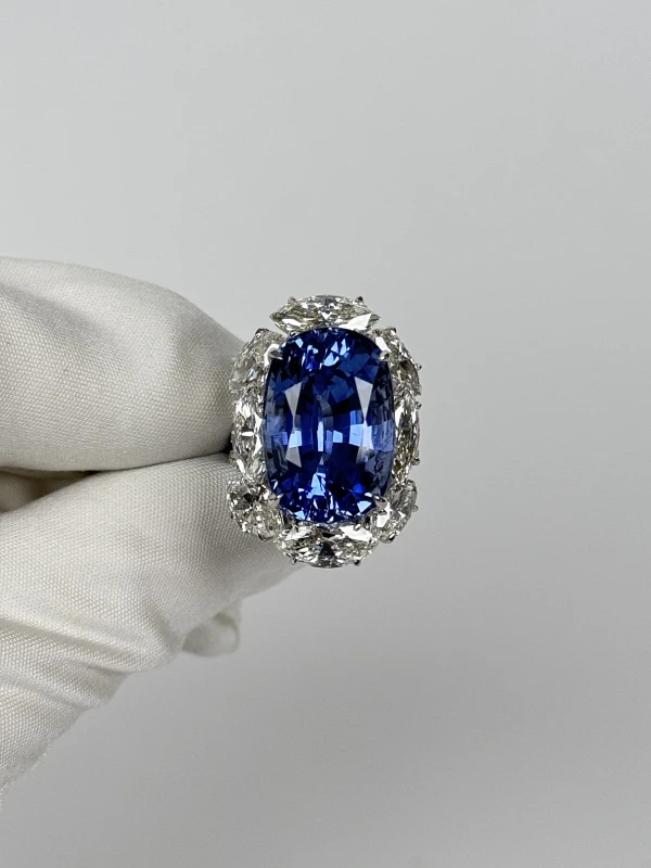 RalfDiamonds SAPPHIRE 23.59 INTENSE VIOLETISH BLUE RING (SIZE 53) RD23.59 2