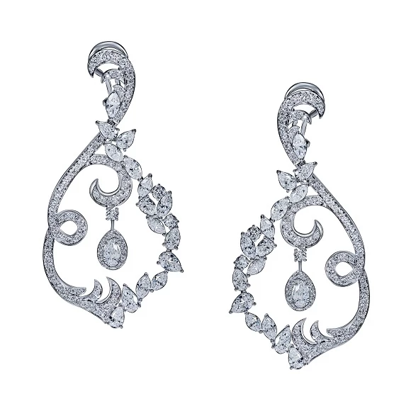 Earrings without a brand С БРИЛЛИАНТАМИ 7.20 СТ 7.20 СТ