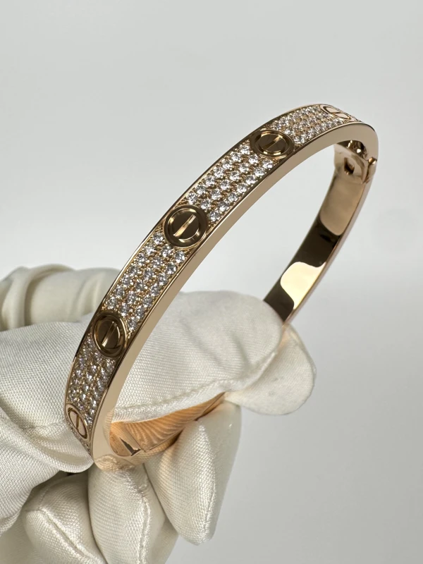 Cartier LOVE BRACELET, PINK GOLD, DIAMONDS (SIZE 18) N6036918 5