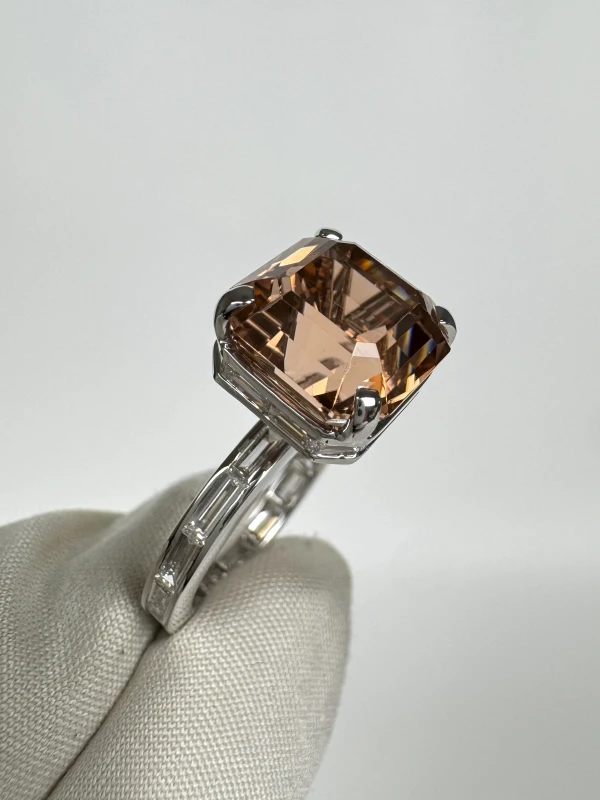 Earrings without a brand TOURMALINE 7.28 CT VIVID YELLOWISH ORANGE RING (GUILD) NN7.28 CT 3