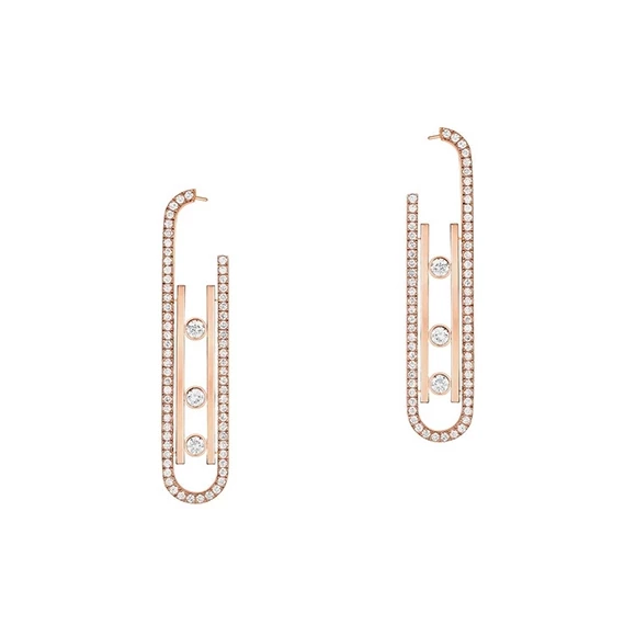 MOVE 10TH PINK GOLD DIAMOND EARRINGS