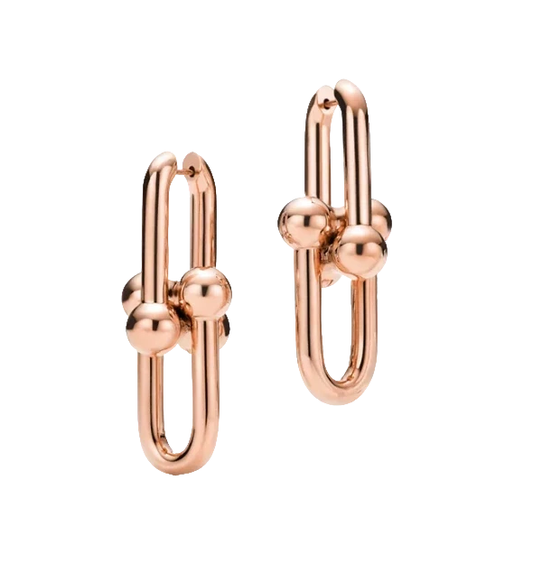 Extra Large Link Earrings in Rose Gold