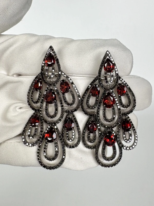 Damiani Garnet and Black Diamonds Set Dset0604 7