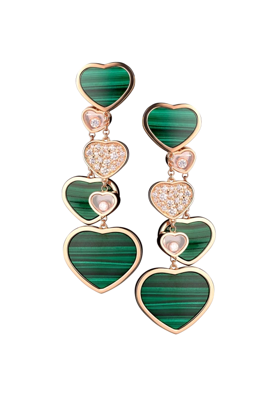 HAPPY HEARTS MALACHITE EARRINGS