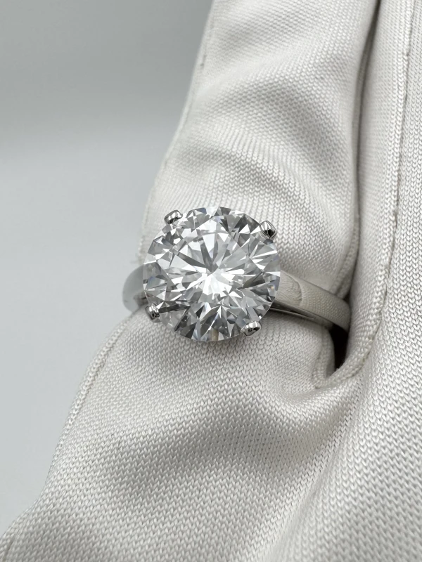 De Beers ROUND DIAMOND 3.08 CT E/VVS1 EXEXEX RING (GIA) DB3.33CT 4