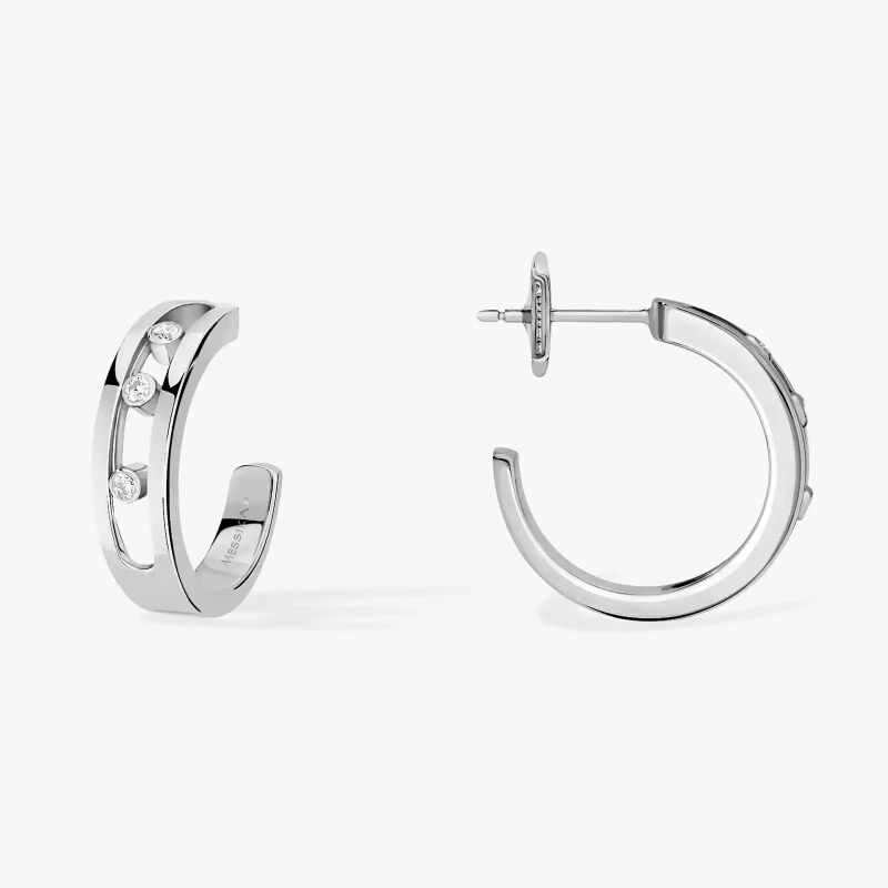 Messika MOVE HOOP White Gold Diamond Earrings 04407-WG 2