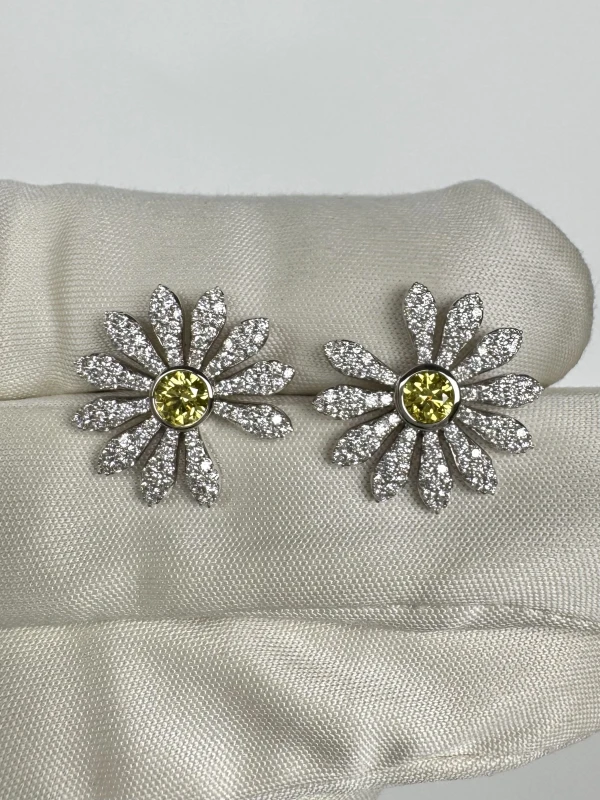 Jacob & Co Jacob & Co. X PEACEMINUSONE Yellow Diamond And Pavé Earrings ER-GG-WG 5