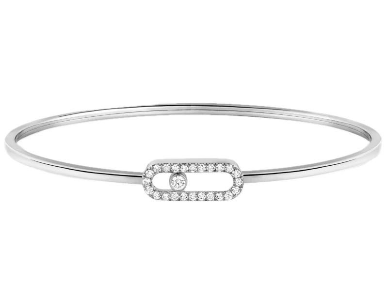 MESSIKA MOVE UNO PAVÉ FLEX BANGLE MM White Gold Diamond Bracelet (size M) 12057-WG-M 1