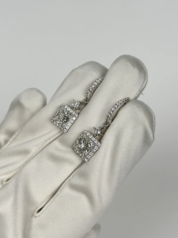СЕРЬГИ NO NAME PRINCESS DIAMOND 2.51 - 2.51 CT F-H/VS2-VS1 EARRINGS (GIA) NN2.51-2.51ct F-H/VS2-VS1 GIA 3