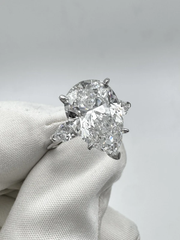 No name PEAR DIAMOND 5.01 CT D/SI1 RING (SIZE 52) GIA 280-NN5.01 3