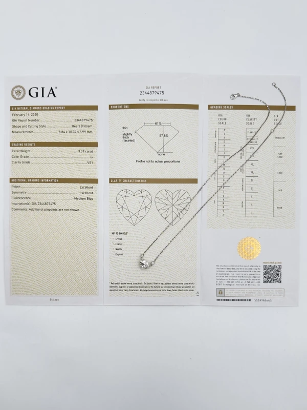 СЕРЬГИ NO NAME HEART DIAMOND 3.07 CT G/VS1 PENDANT (GIA) NN3.07G/VS1 4